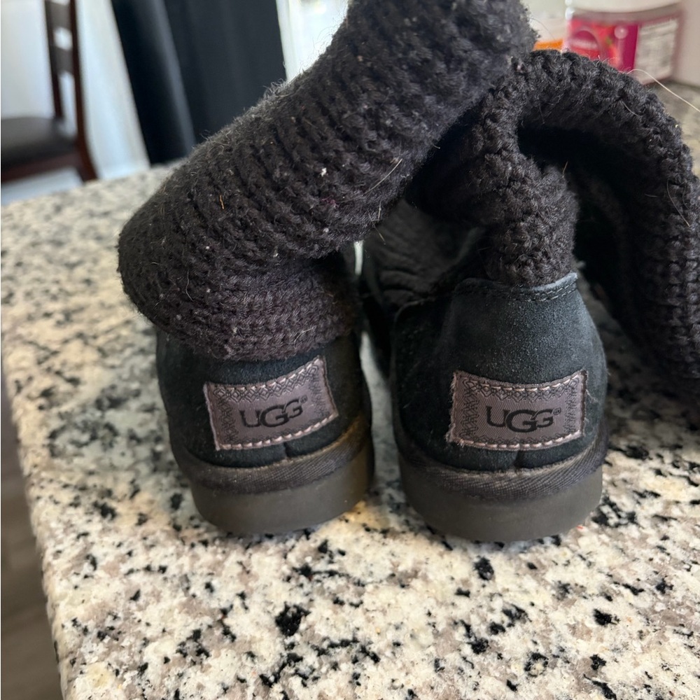 UGG Black Knit Winter Boots